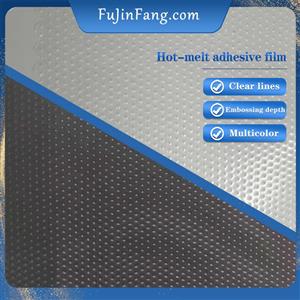 Hot melt lining of embossed sheet with ultra-depth and width up to two meters