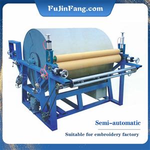 Self-use semi-automatic embroidery tablecloth embroidery hot-melt adhesive film large roller hot-melt machine