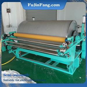 Self-use semi-automatic lace embroidery hot melt adhesive large roller hot glue machine for embroidery factory
